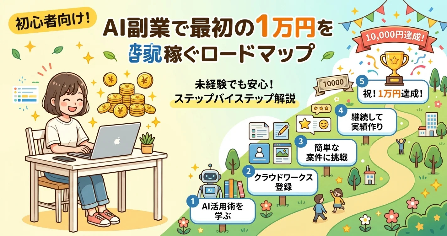 AI副業で最初の1万円を稼ぐロードマップ