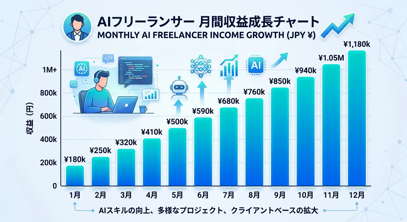 AI副業の収入推移グラフ