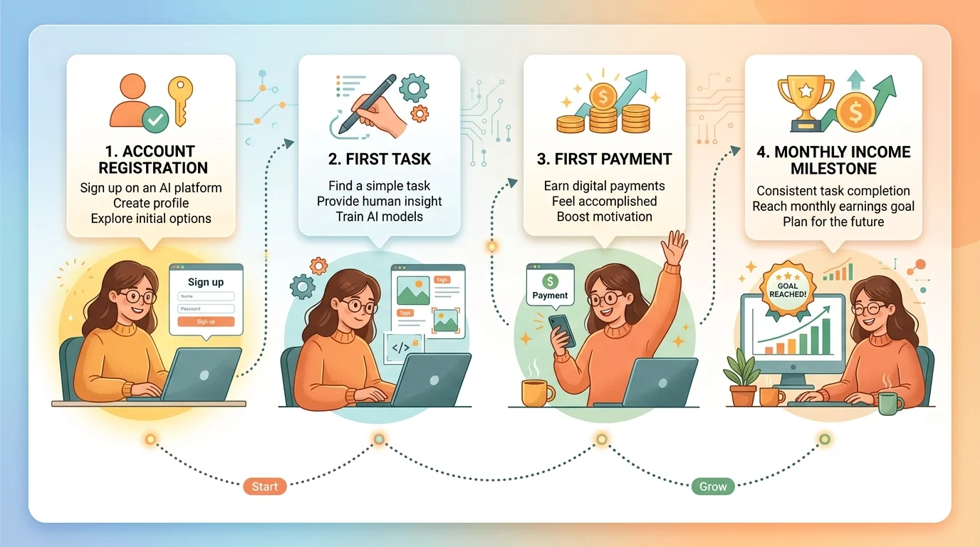 AI副業初心者の成長ステップ