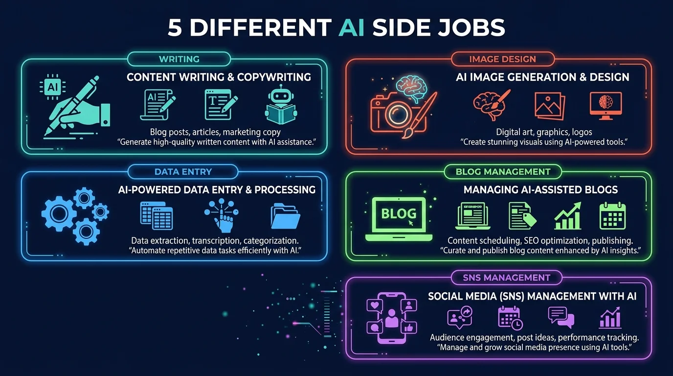 AI副業の種類一覧イメージ