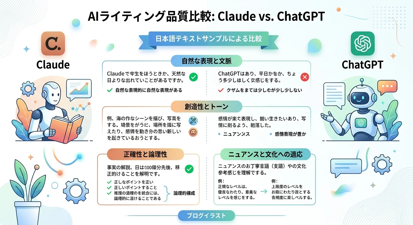 ClaudeとChatGPTのライティング品質比較