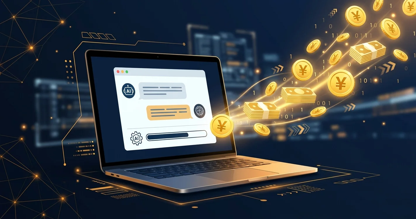 クラウドワークスとAIを使って副業で稼ぐイメージ画像