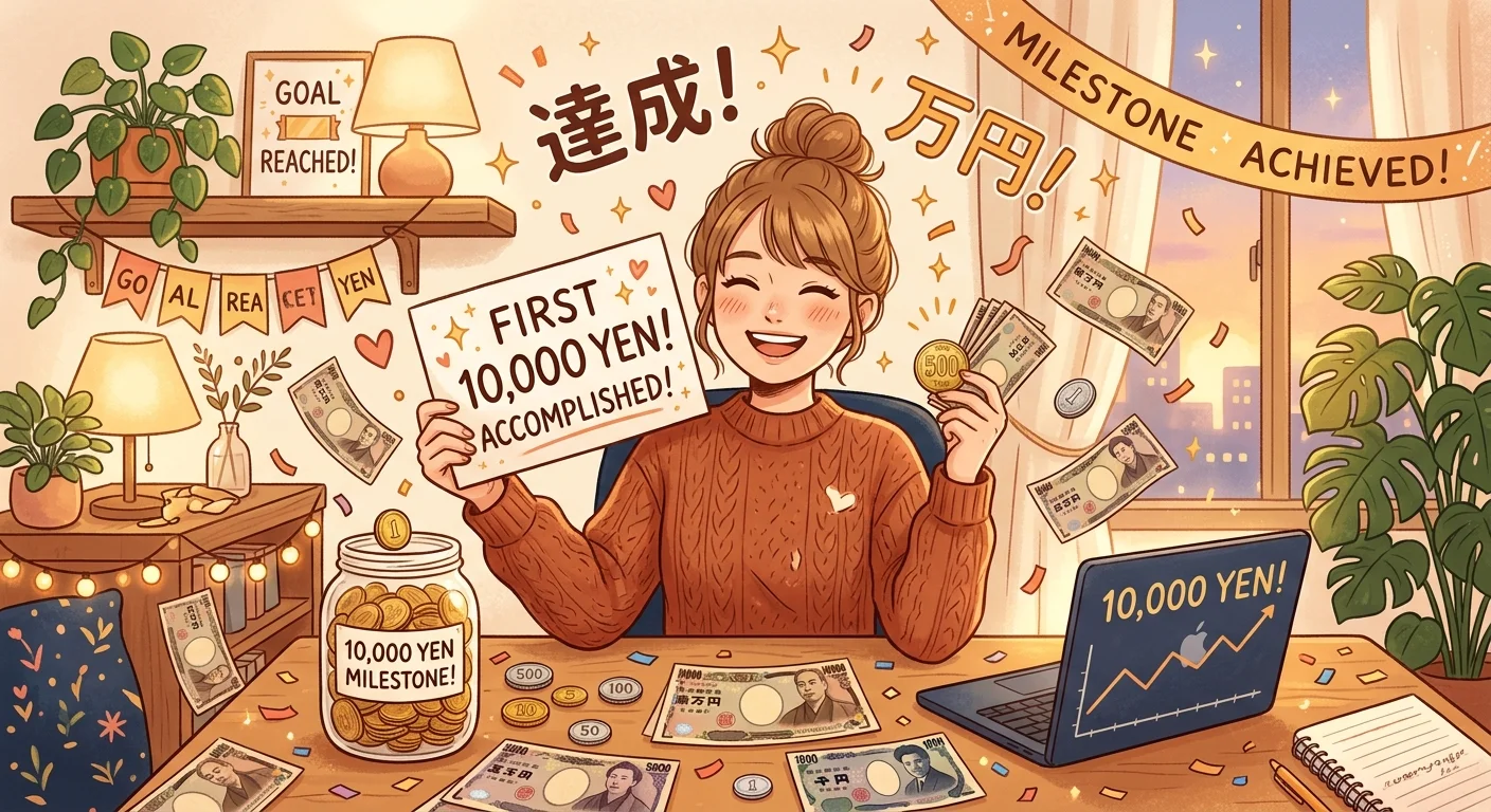 AI副業で初めての収入1万円を達成する