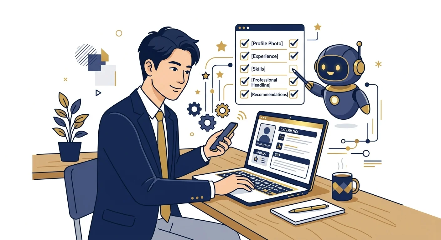 ランサーズのプロフィール設定をAIを使って行うイメージ