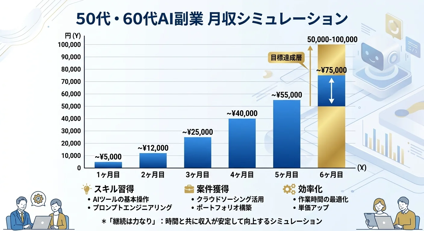 50代・60代AI副業 月収シミュレーション