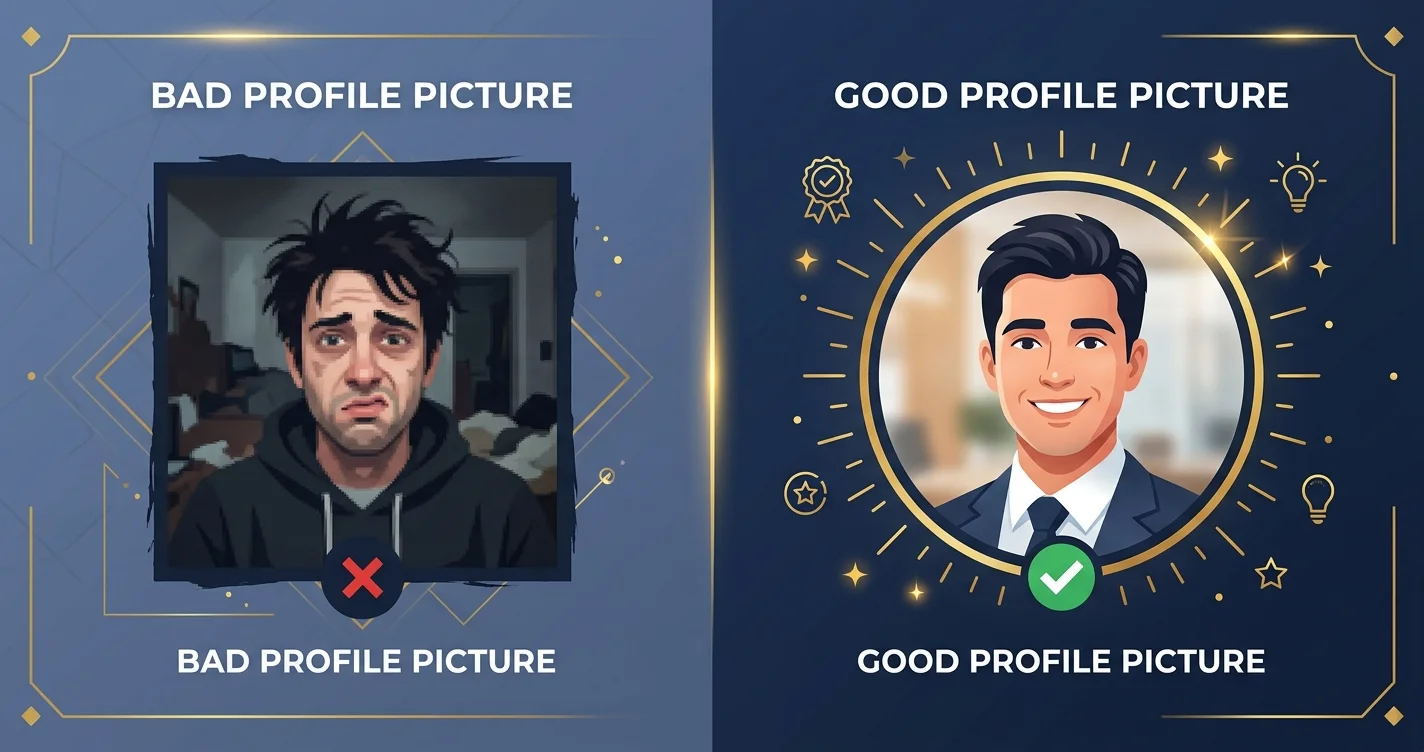 プロフィール写真の良い例と悪い例の比較