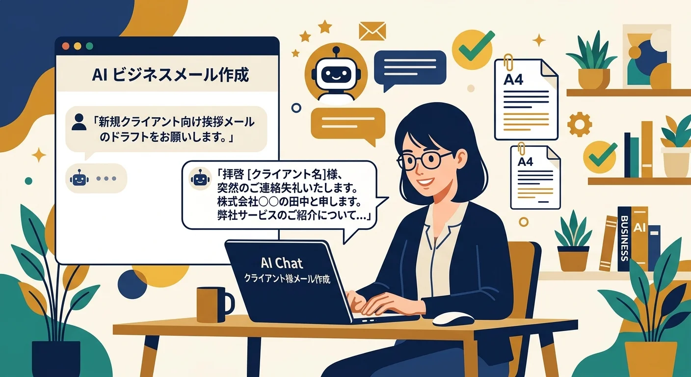AIを使ってクライアントへのメッセージを作成するイメージ