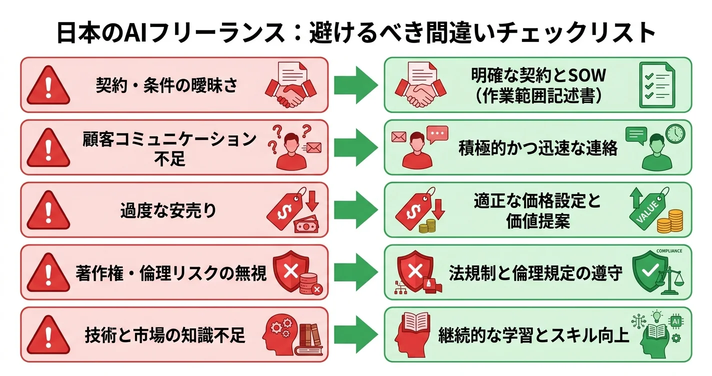 AI副業でやってはいけないこと一覧
