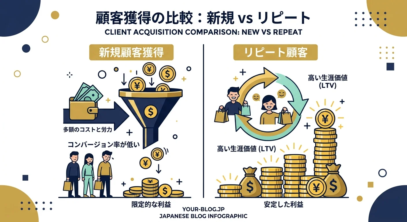 新規獲得コストvsリピーター維持コストの比較
