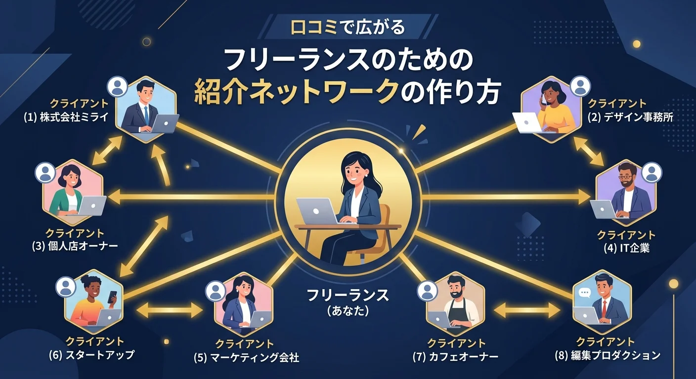 リピーターからの紹介で案件が広がるネットワーク