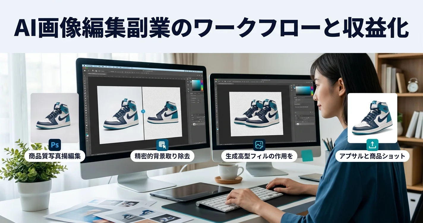 AI画像編集副業のワークフローと収益化方法