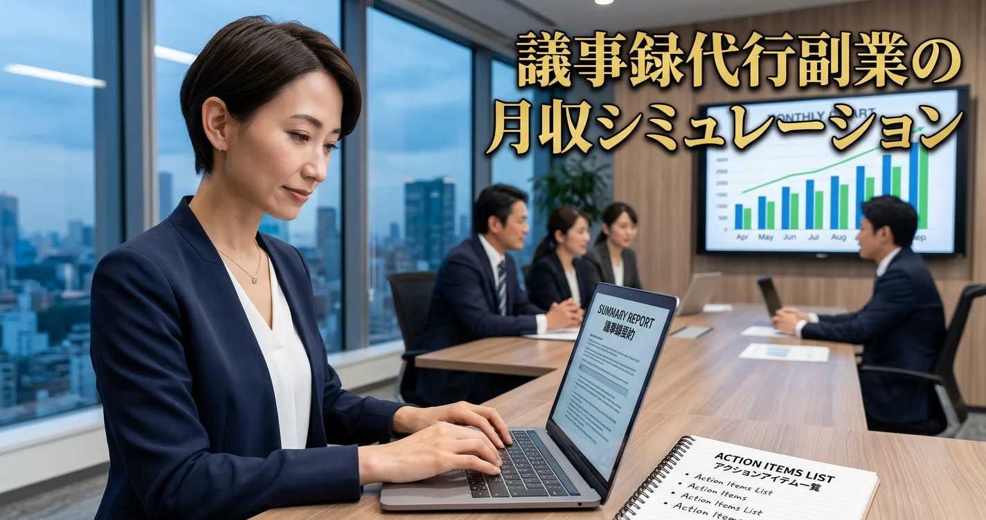 議事録代行副業の月収シミュレーションと収益化方法
