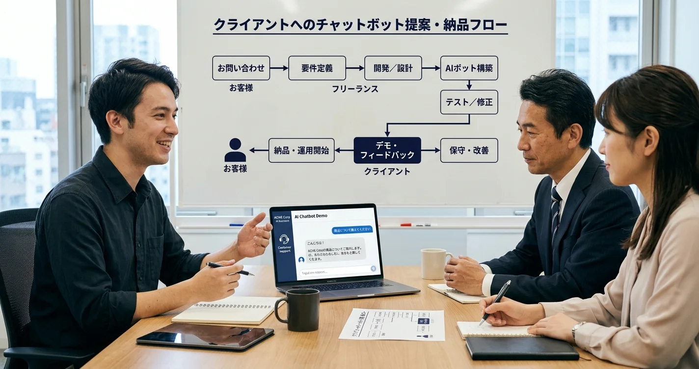 チャットボット副業のクライアント提案・納品フロー