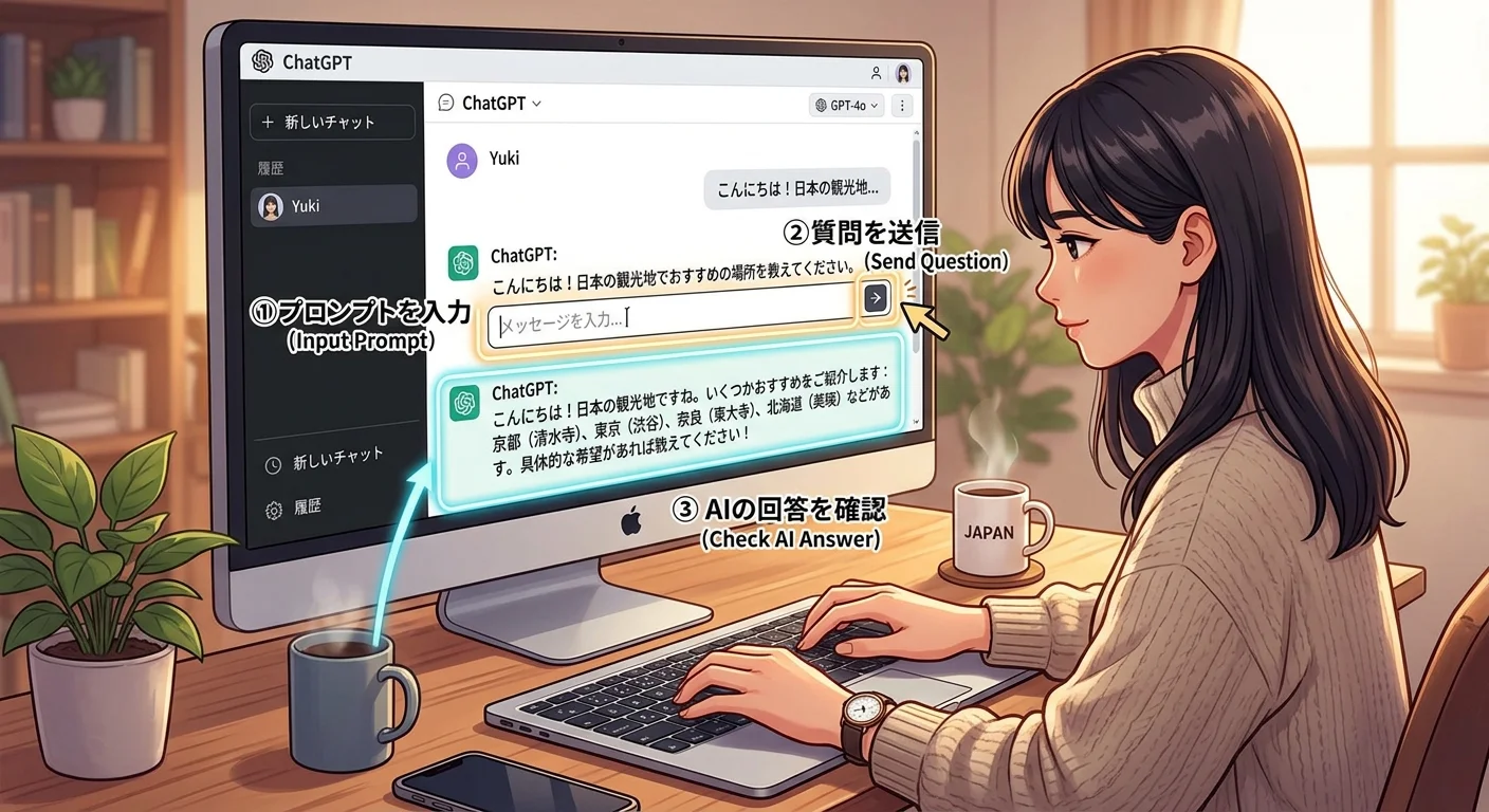 ChatGPTの基本操作チュートリアル プロンプトの入力方法