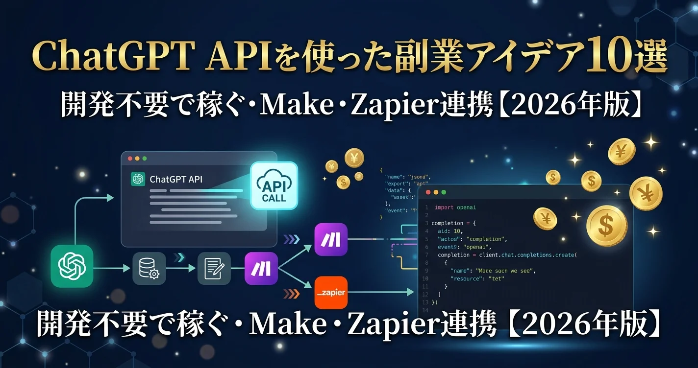 ChatGPT APIを使った副業アイデア10選【開発不要で稼ぐ】
