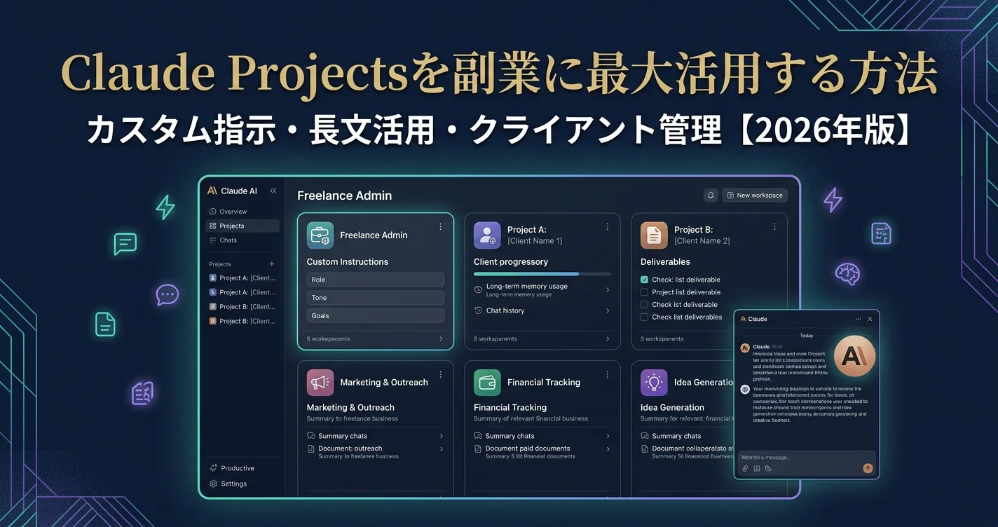 Claude Projectsを副業に最大活用する方法【2026年版】