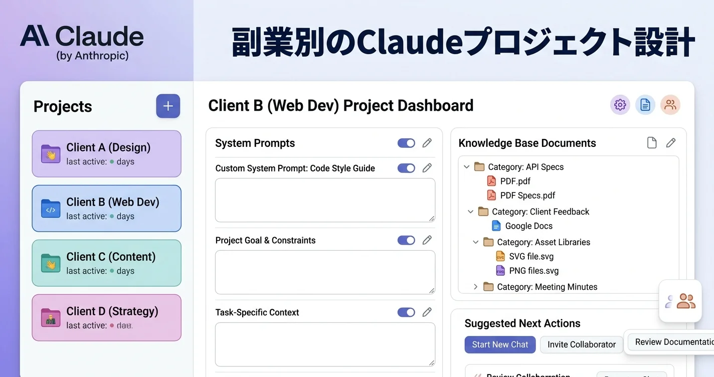 副業別のClaudeプロジェクト設計