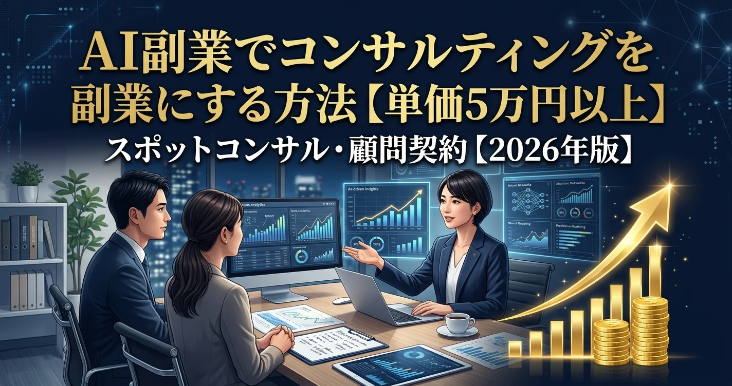 AI副業でコンサルティングを副業にする方法【単価5万円以上】
