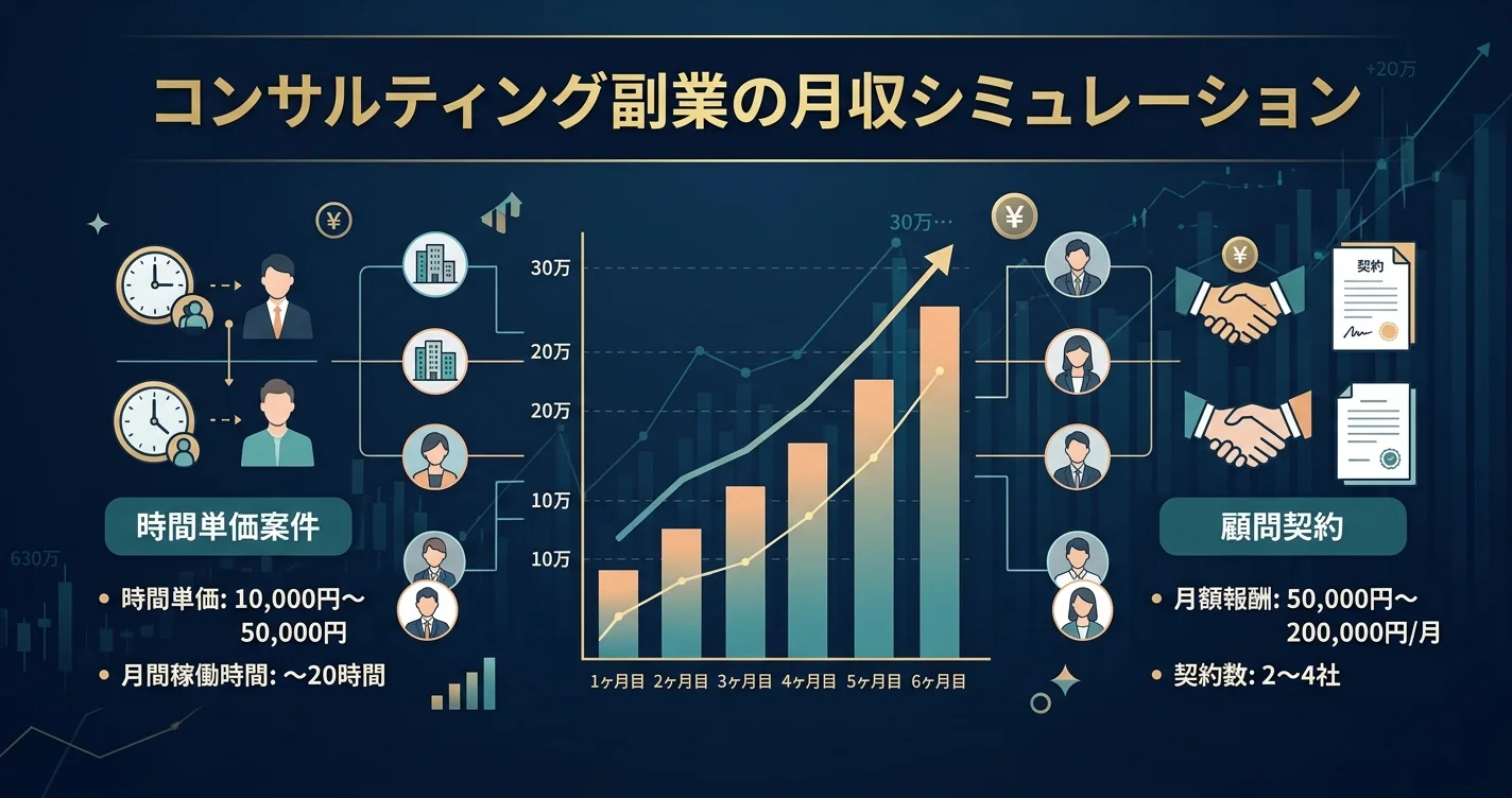 コンサルティング副業の月収シミュレーション