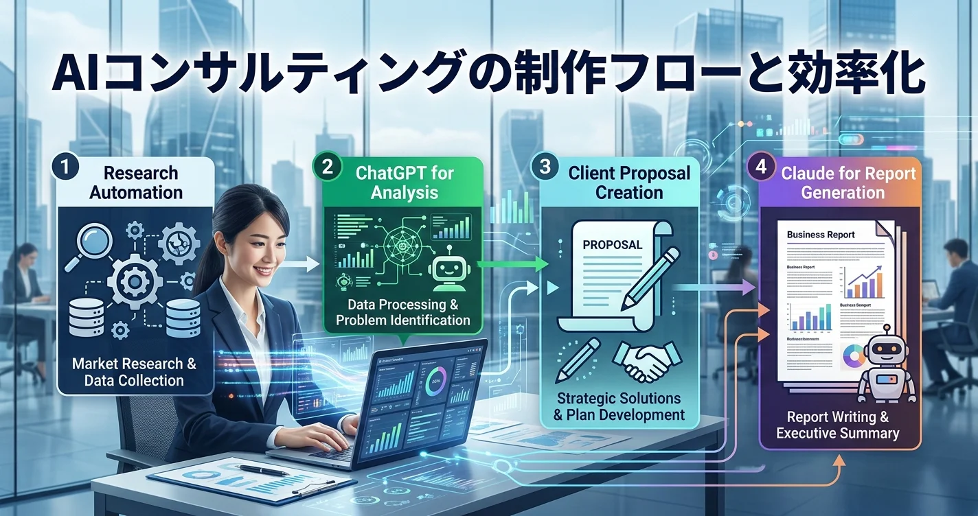 AIコンサルティング副業の業務フローと効率化方法