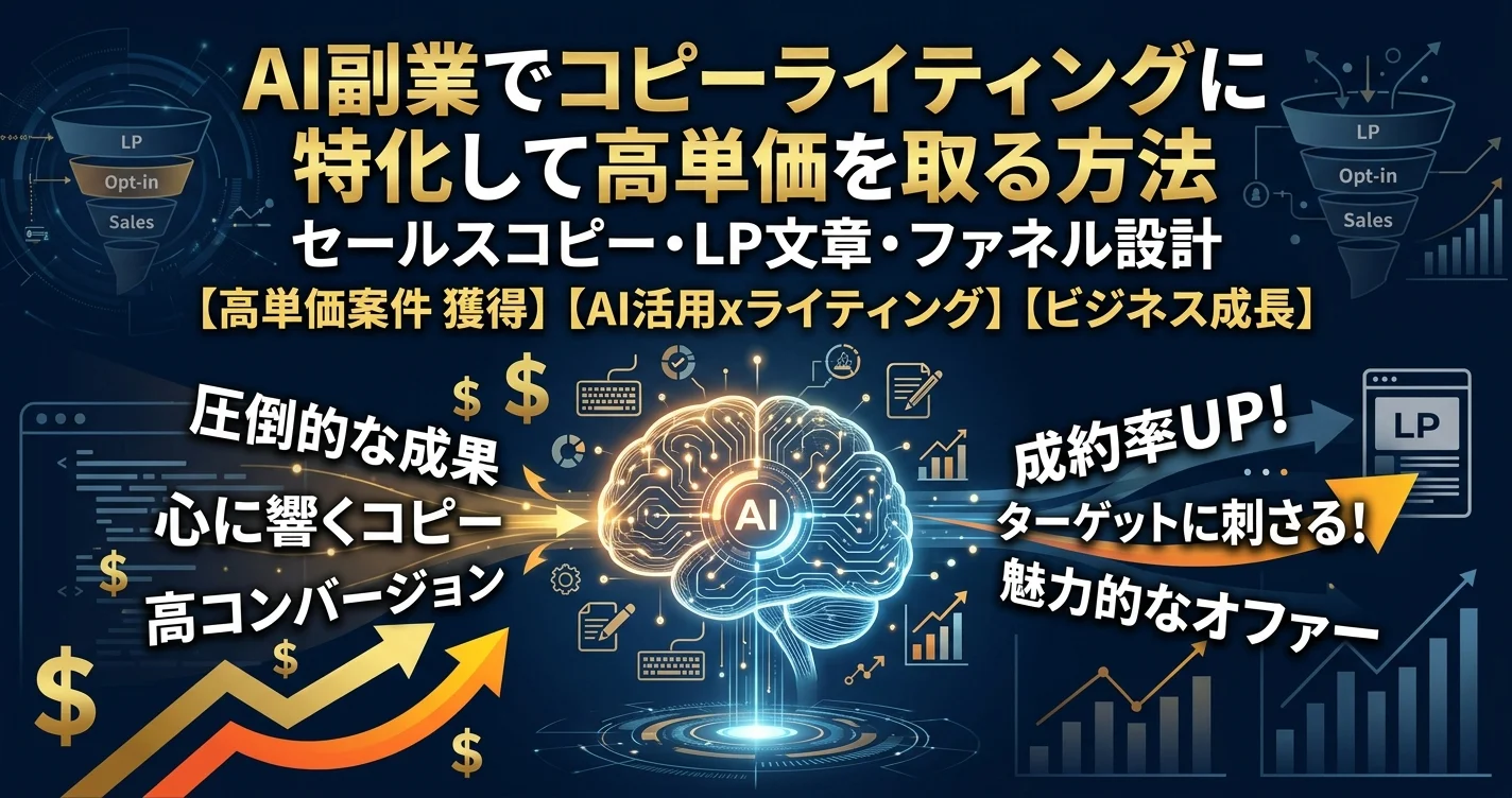 AI副業でコピーライティングに特化して高単価を取る方法