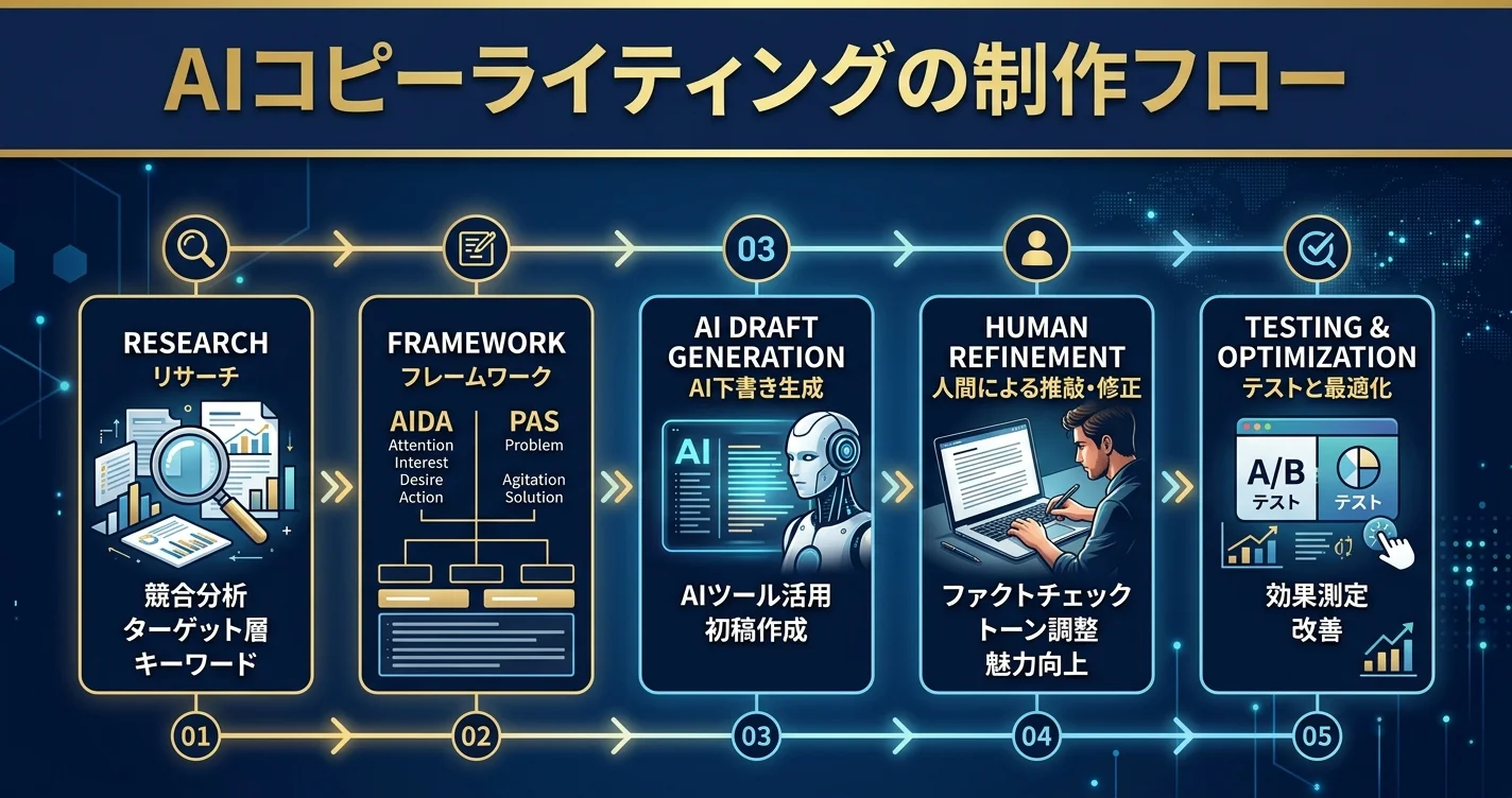 AIコピーライティング副業の制作フローと稼ぎ方