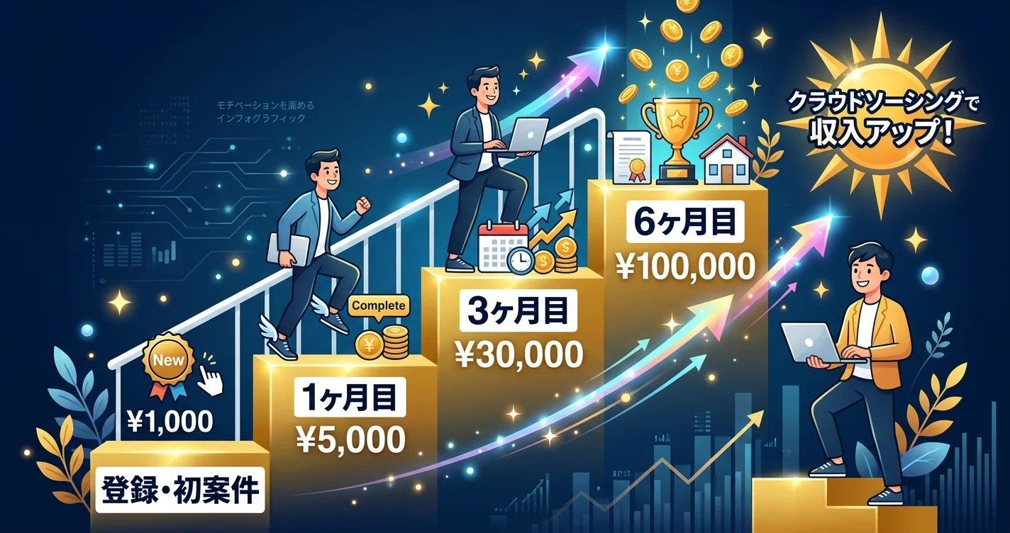 クラウドワークス月収ロードマップ