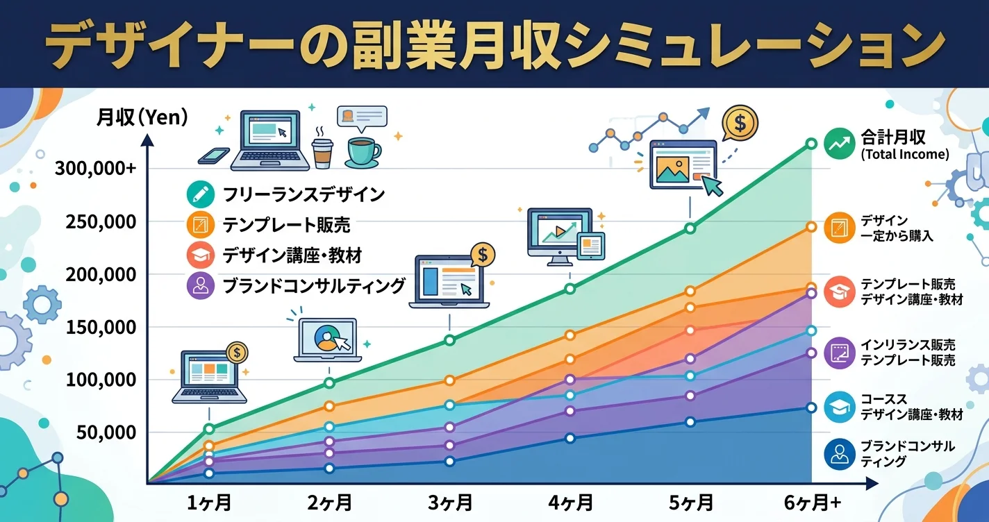 デザイナーの副業月収シミュレーション