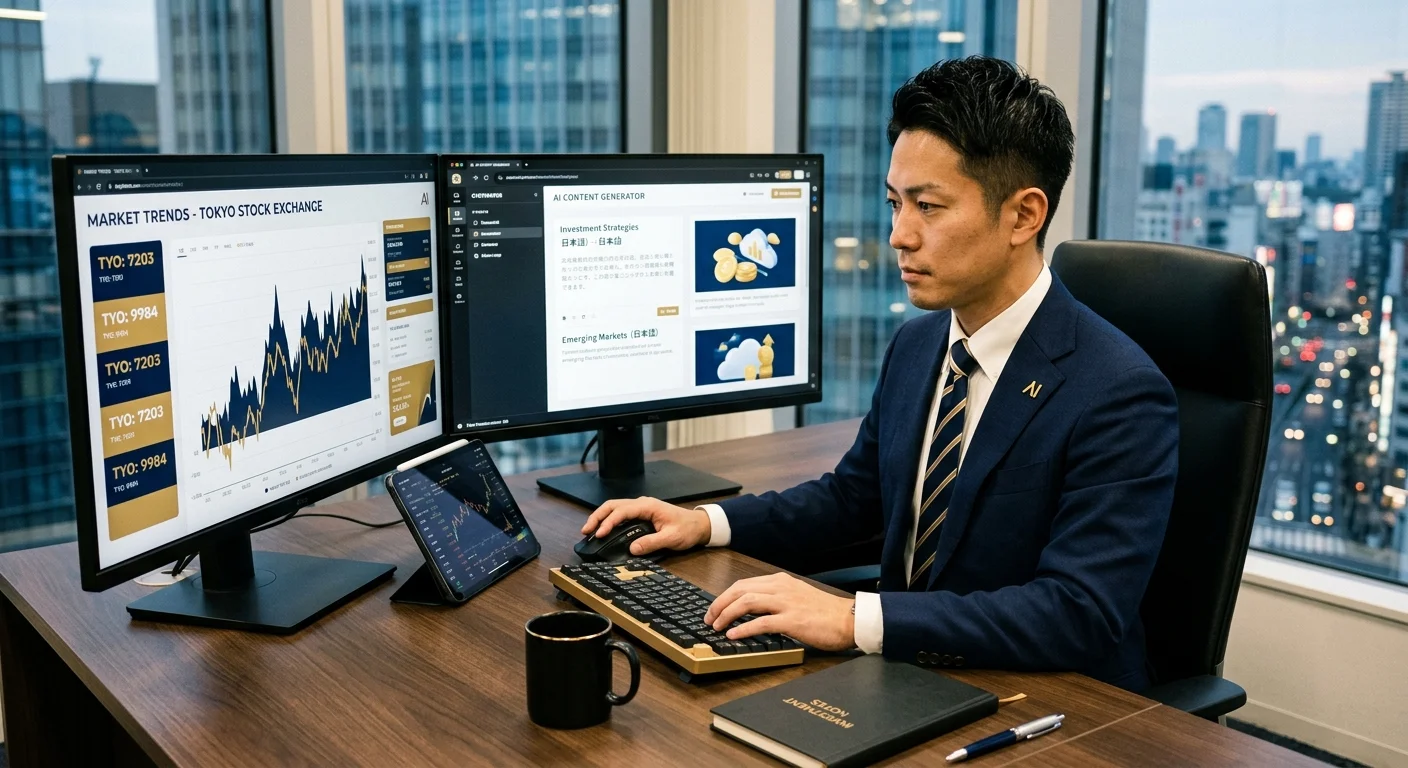 AI副業で金融・投資ジャンルに特化するイメージ