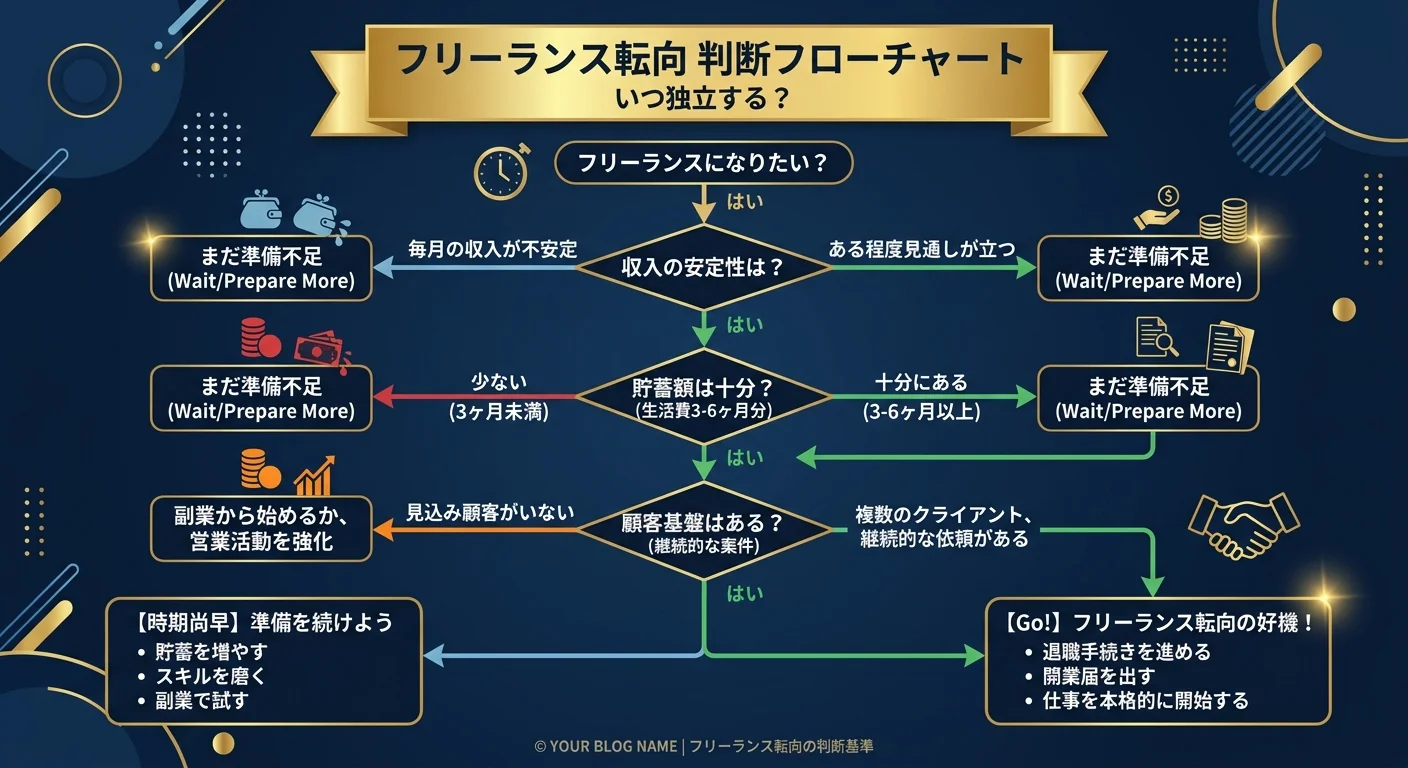 フリーランス転向判断フローチャート
