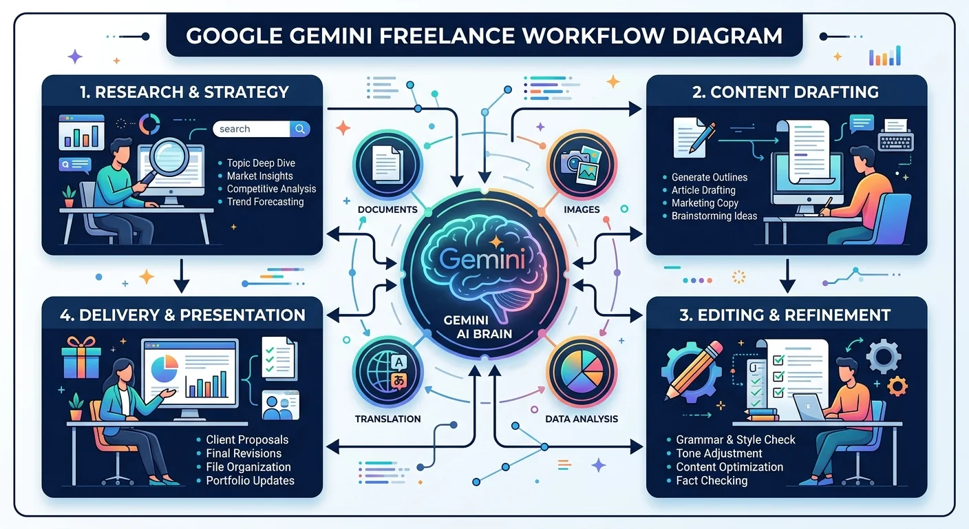 Geminiを使った副業ワークフロー全体像