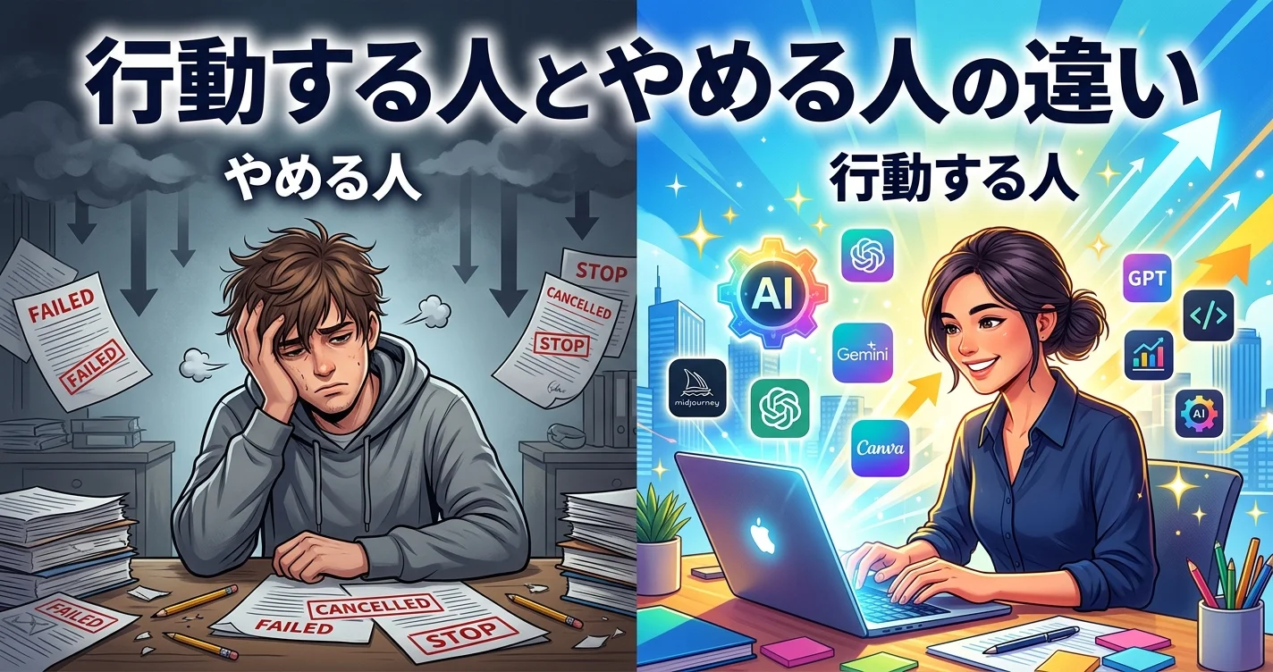 AI副業で行動する人とやめる人の違い