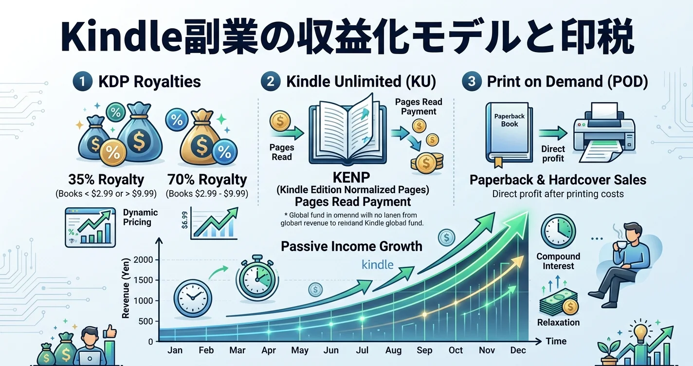 Kindle副業の収益化モデルと印税収入