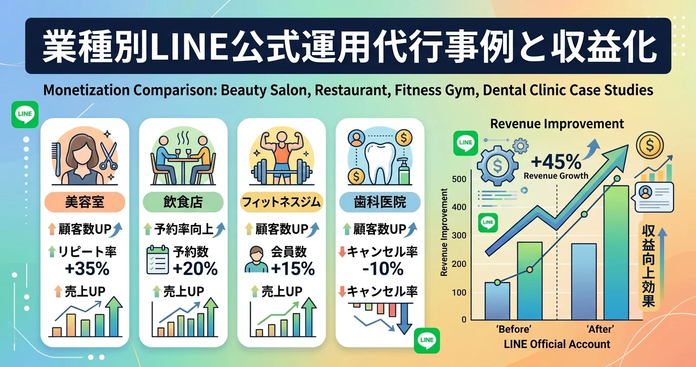 業種別LINE公式アカウント運用代行事例と収益化モデル