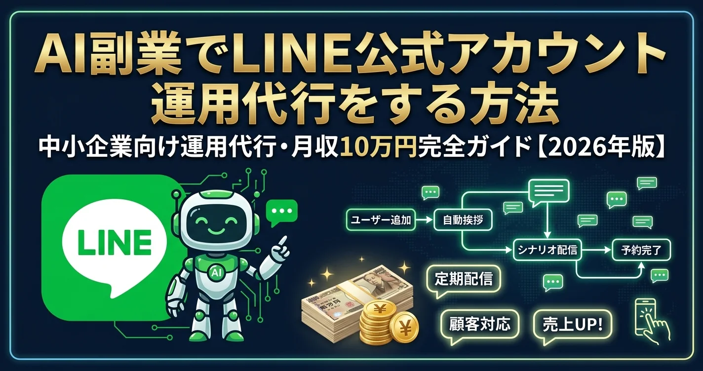 AI副業でLINE公式アカウント運用代行をする方法【中小企業向け2026年版】