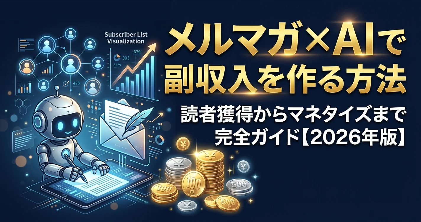 メルマガ×AIで副収入を作る方法【読者獲得からマネタイズまで完全ガイド2026年版】