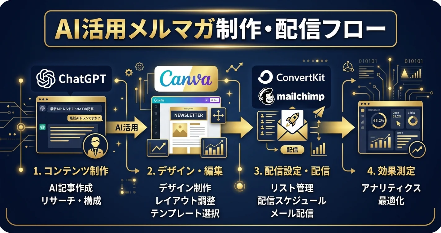 AI活用メルマガ制作・配信・収益化フローの全体像