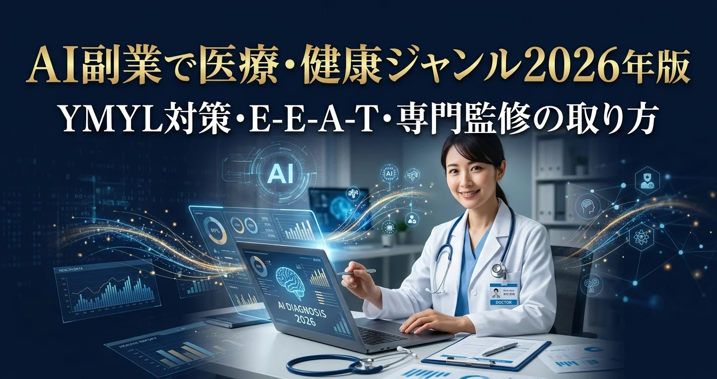 AI副業で医療・健康ジャンルのライティングをする方法【YMYL対策2026年版】