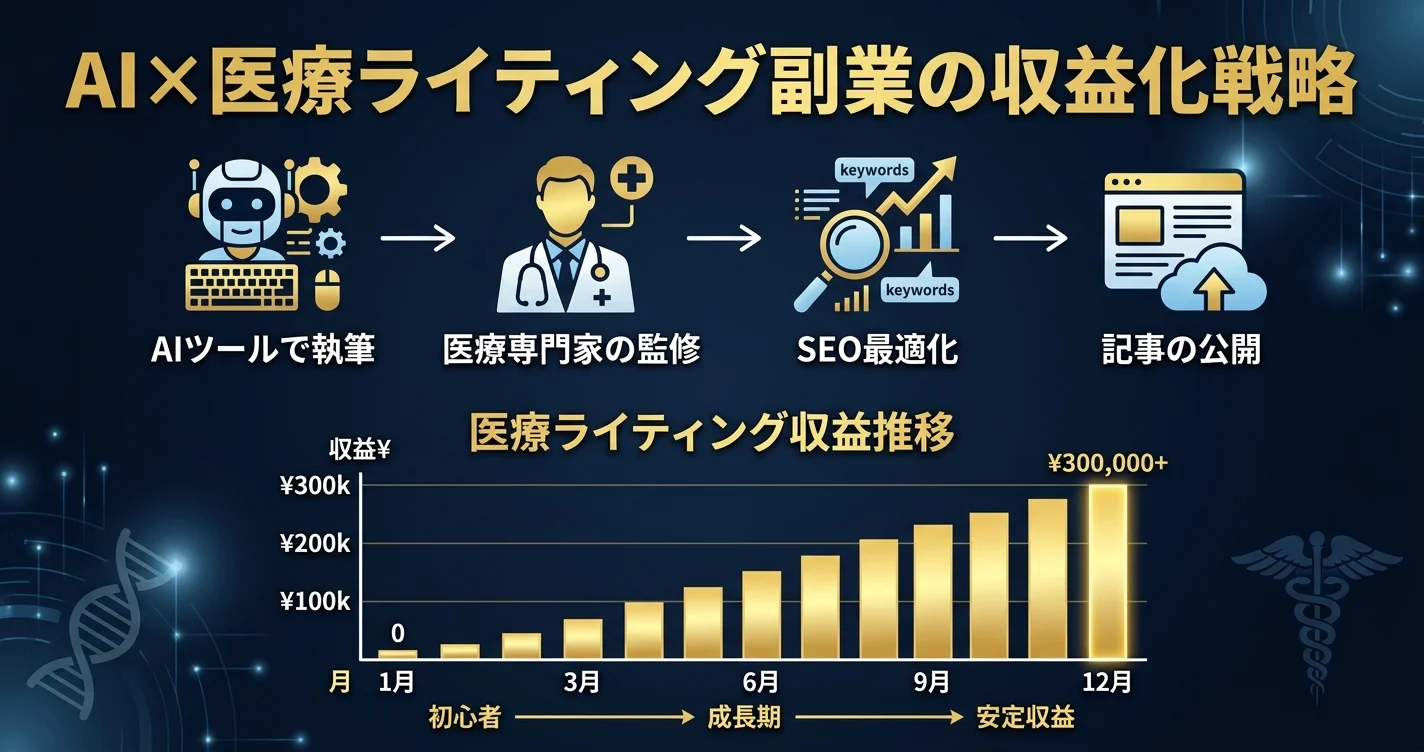 AI×医療ライティング副業の収益化戦略2026年版