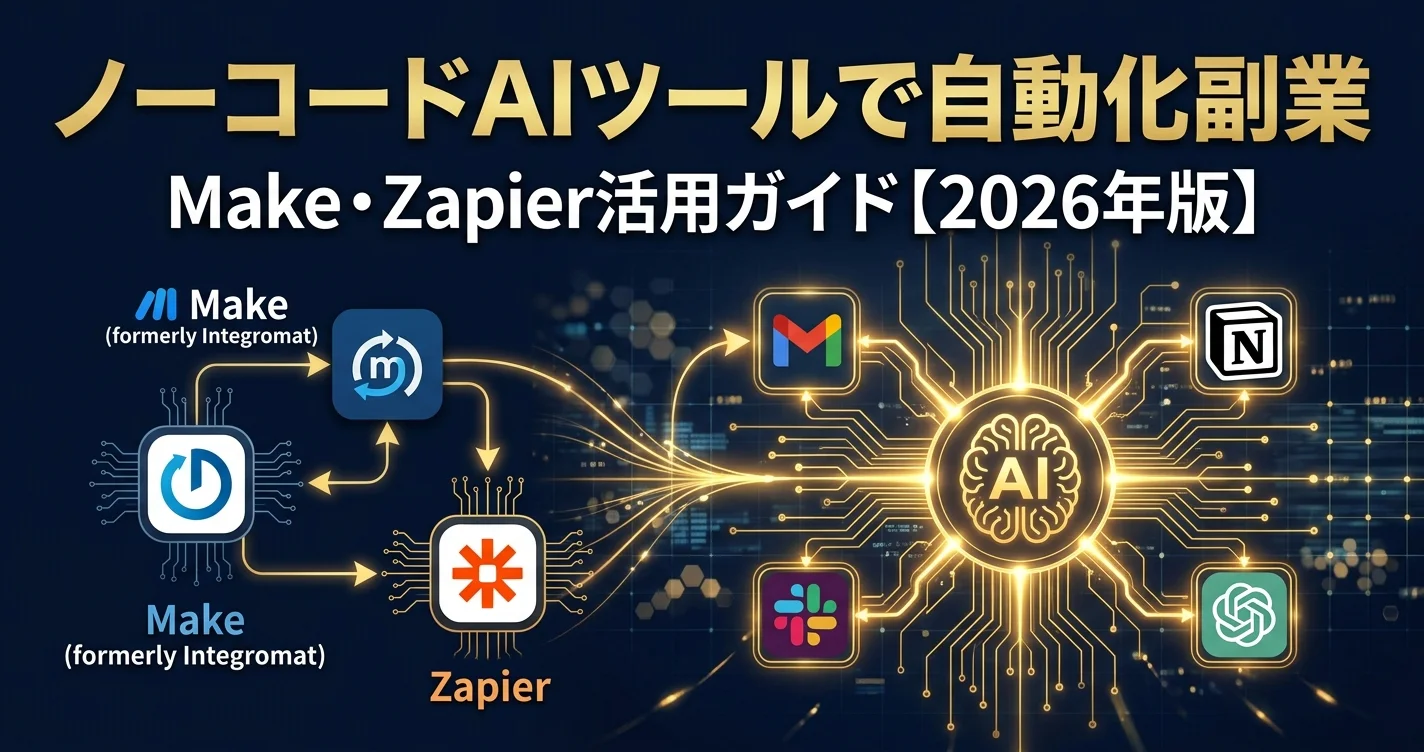 ノーコードAIツール（Make・Zapier）で自動化副業を作る方法
