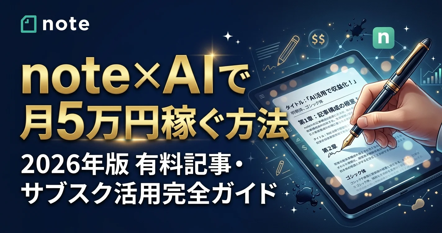 note×AIで月5万円稼ぐ方法【有料記事・サブスク活用】
