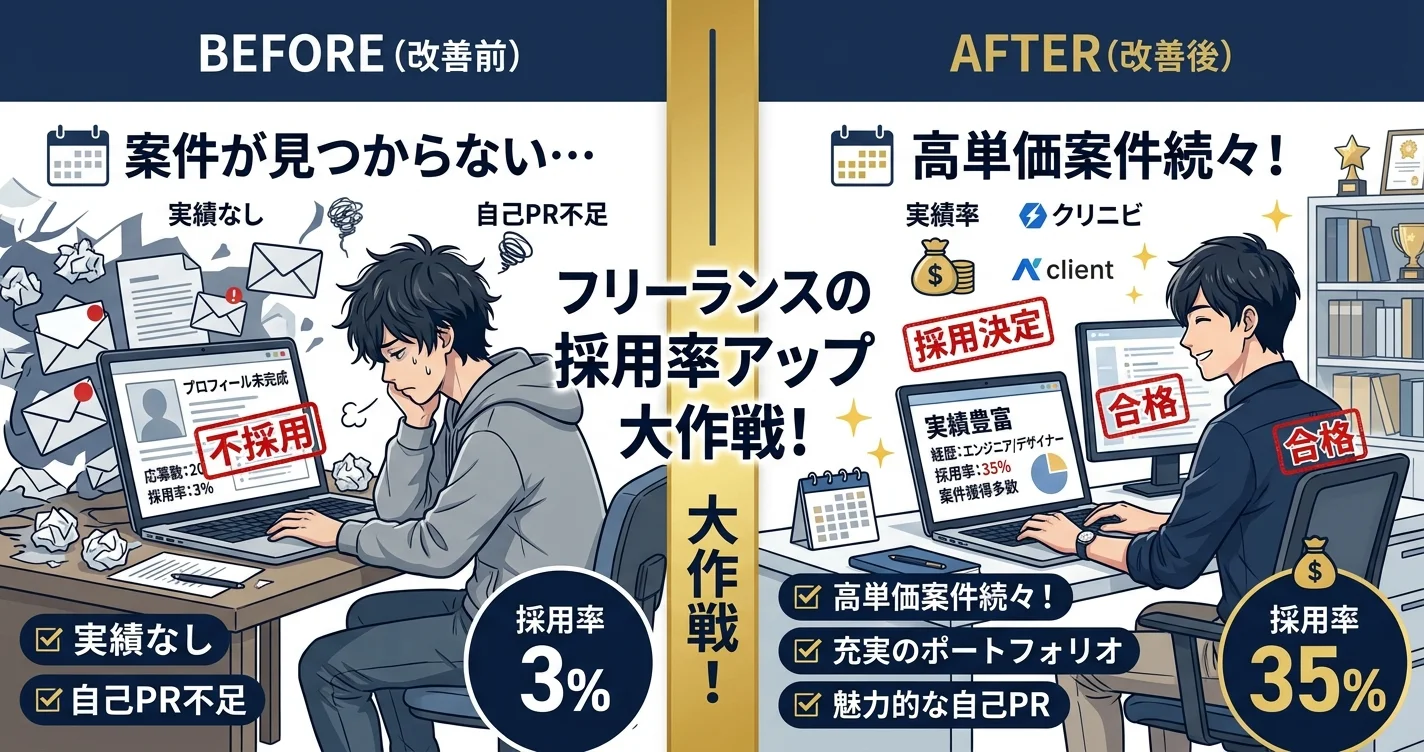 ポートフォリオありなしの採用率比較