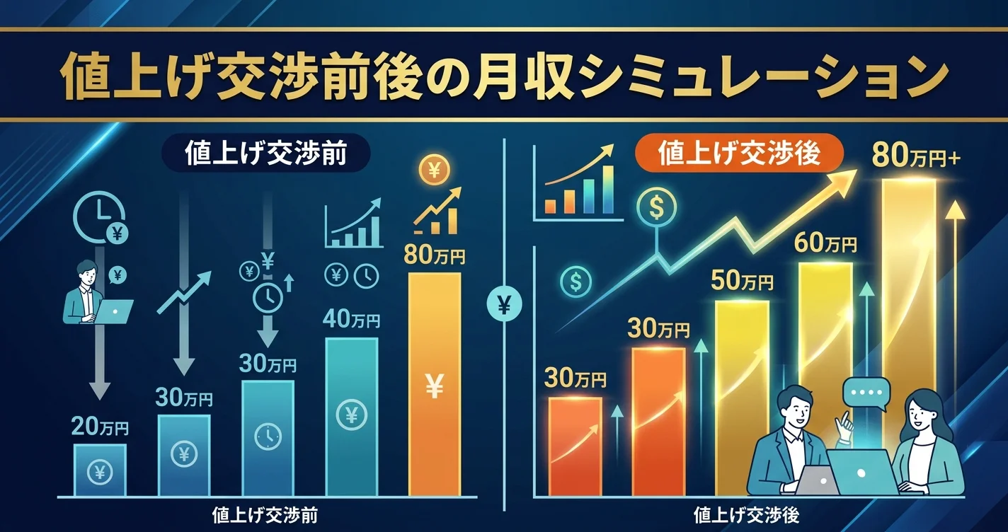 値上げ交渉後の月収シミュレーション