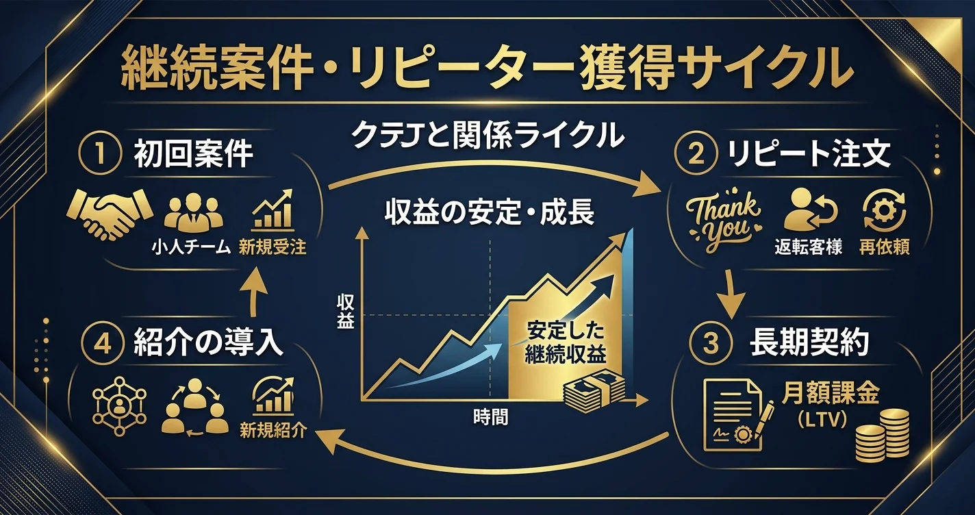 継続案件・リピーター獲得サイクルの全体像