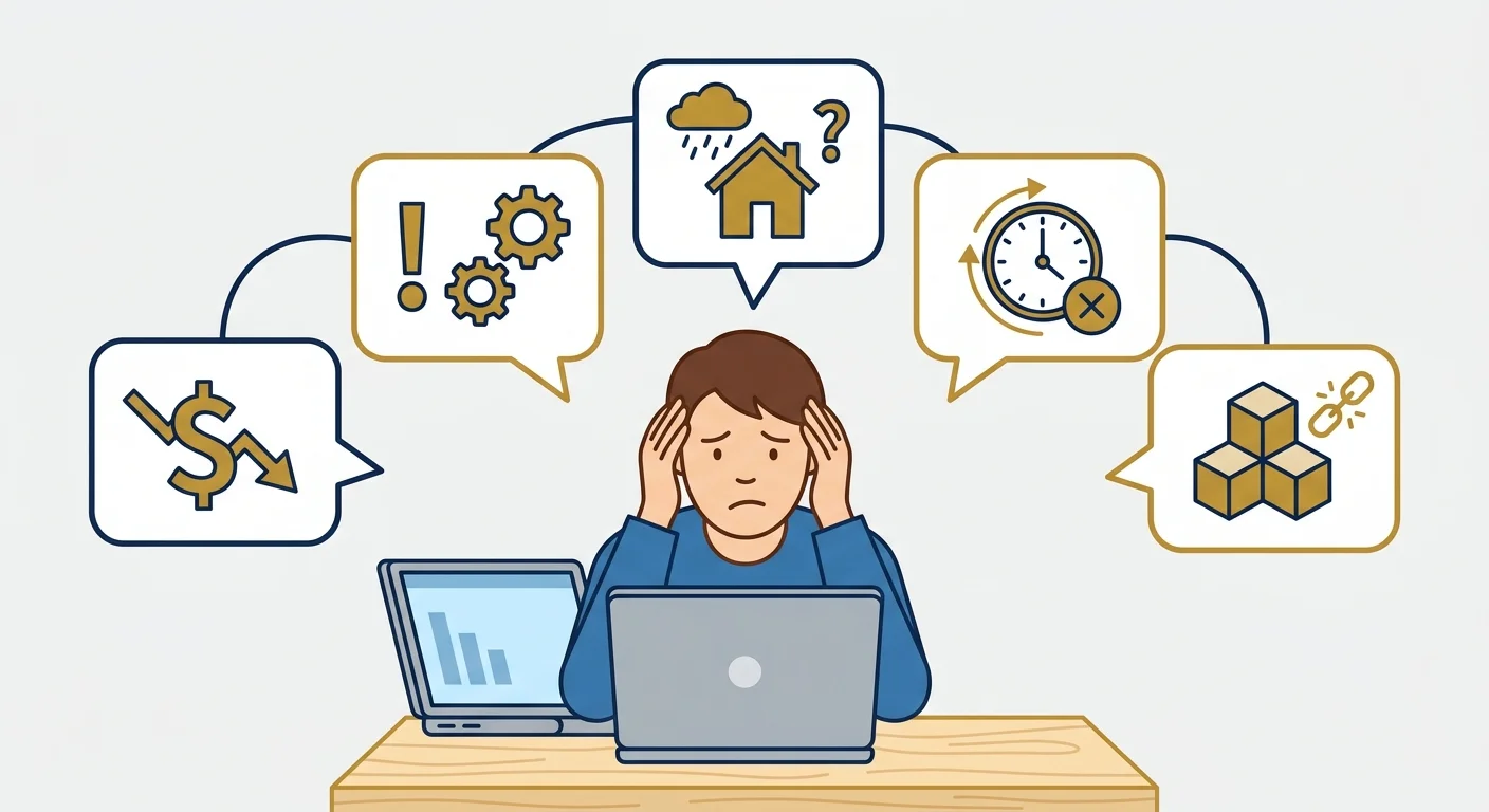 やめておけと言われる5つの理由を象徴するイラスト