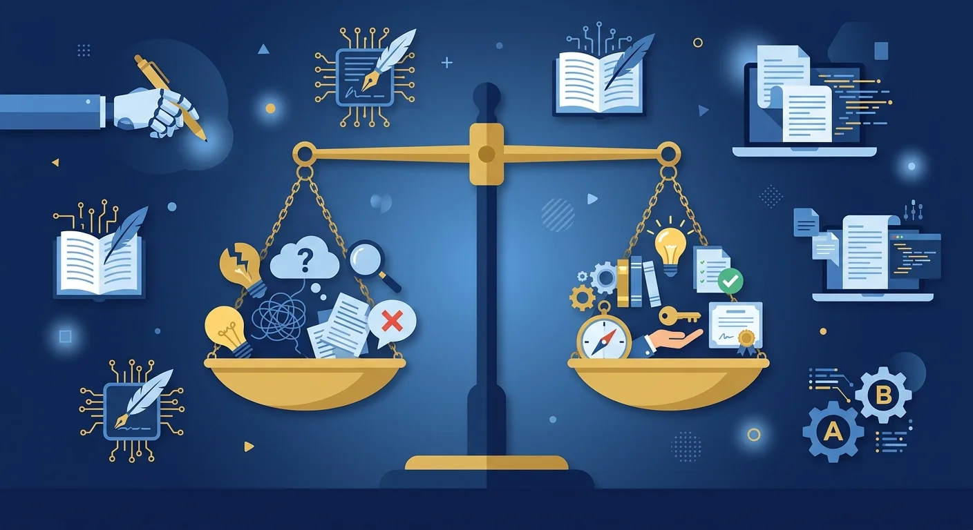 誤解と真実を天秤にかけるイラスト