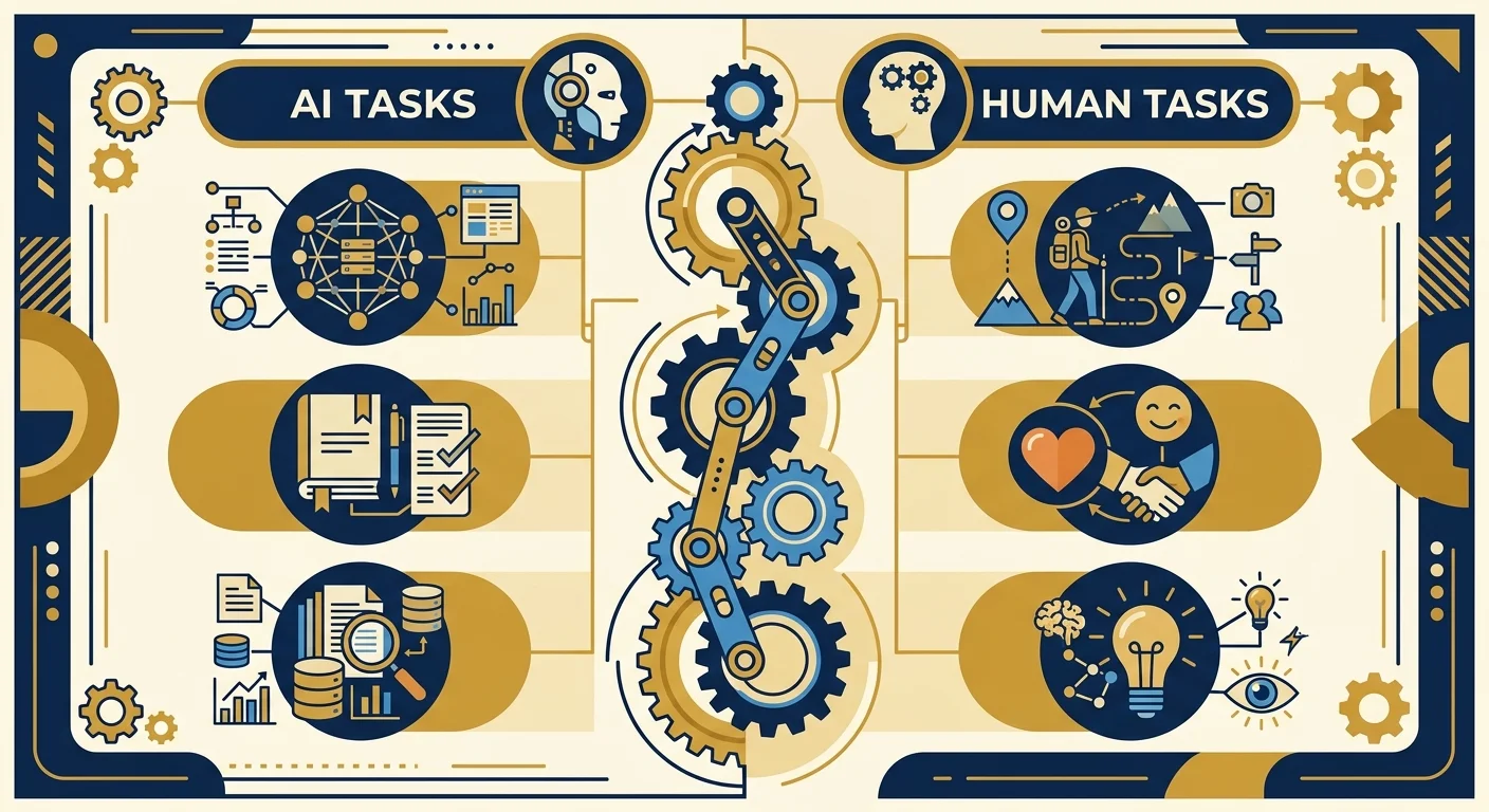 AIと人間の役割分担を表すイメージ