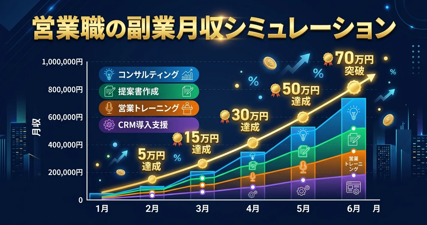 営業職の副業月収シミュレーション