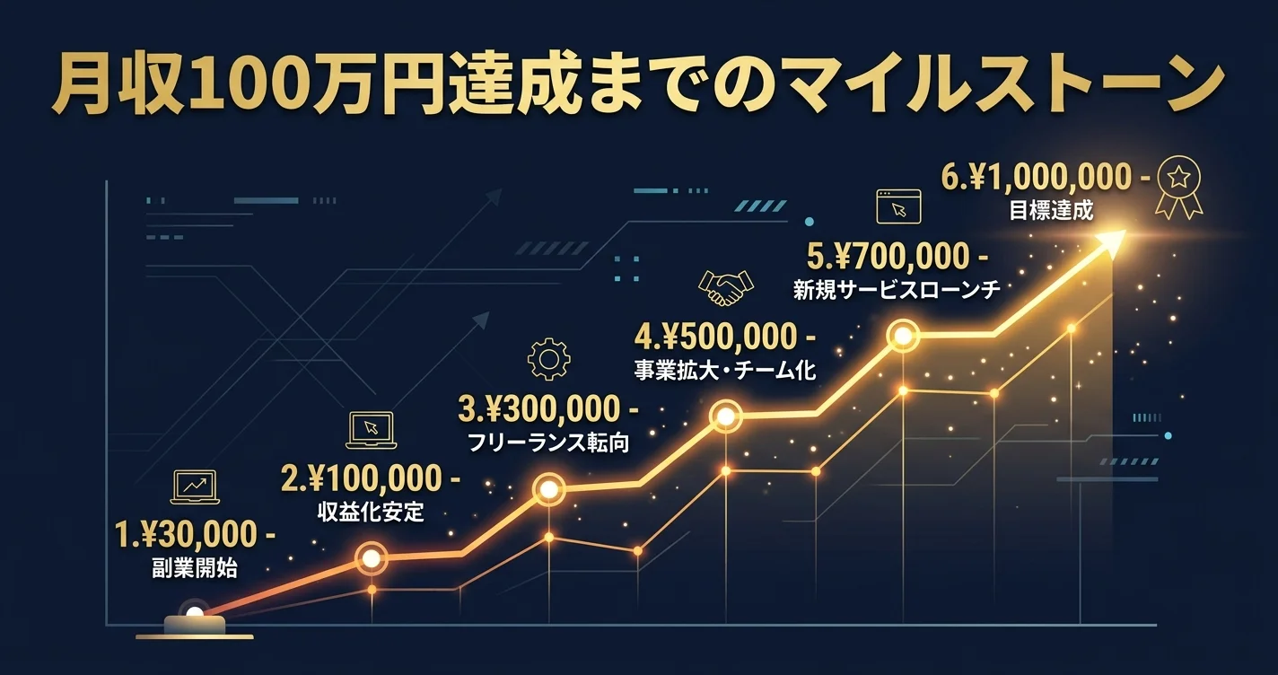 月収100万円達成までのマイルストーン