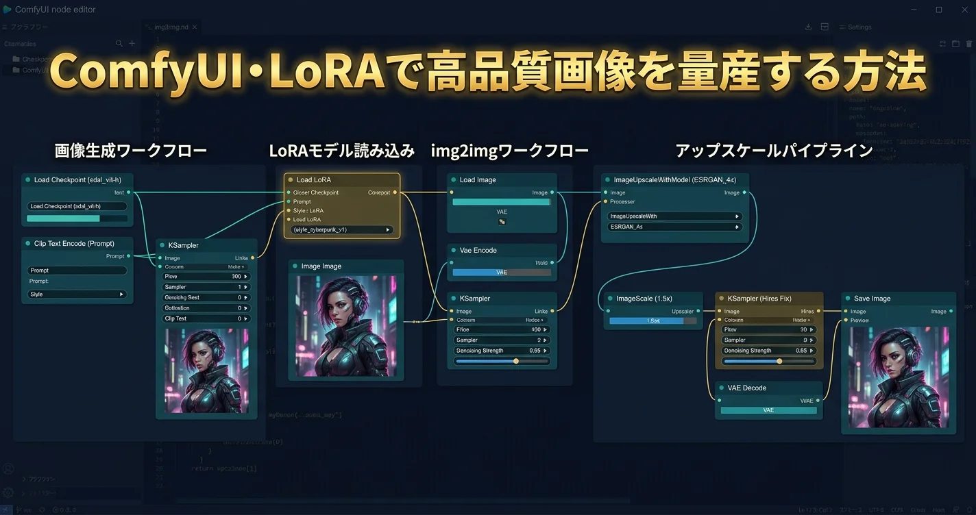 ComfyUIとLoRAを使った高品質AI画像量産の方法